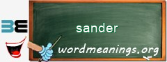 WordMeaning blackboard for sander